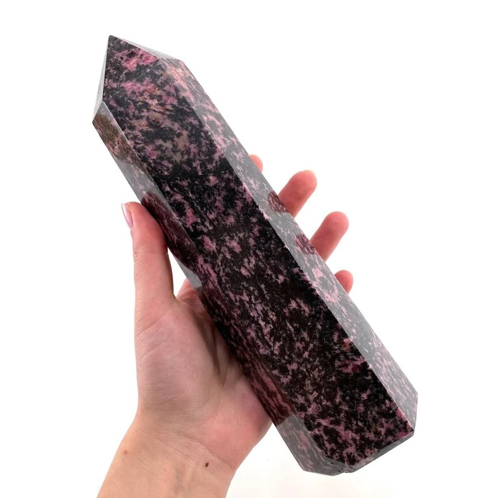 XL Rhodonite Crystal Point Tower - Picture 4 of 10